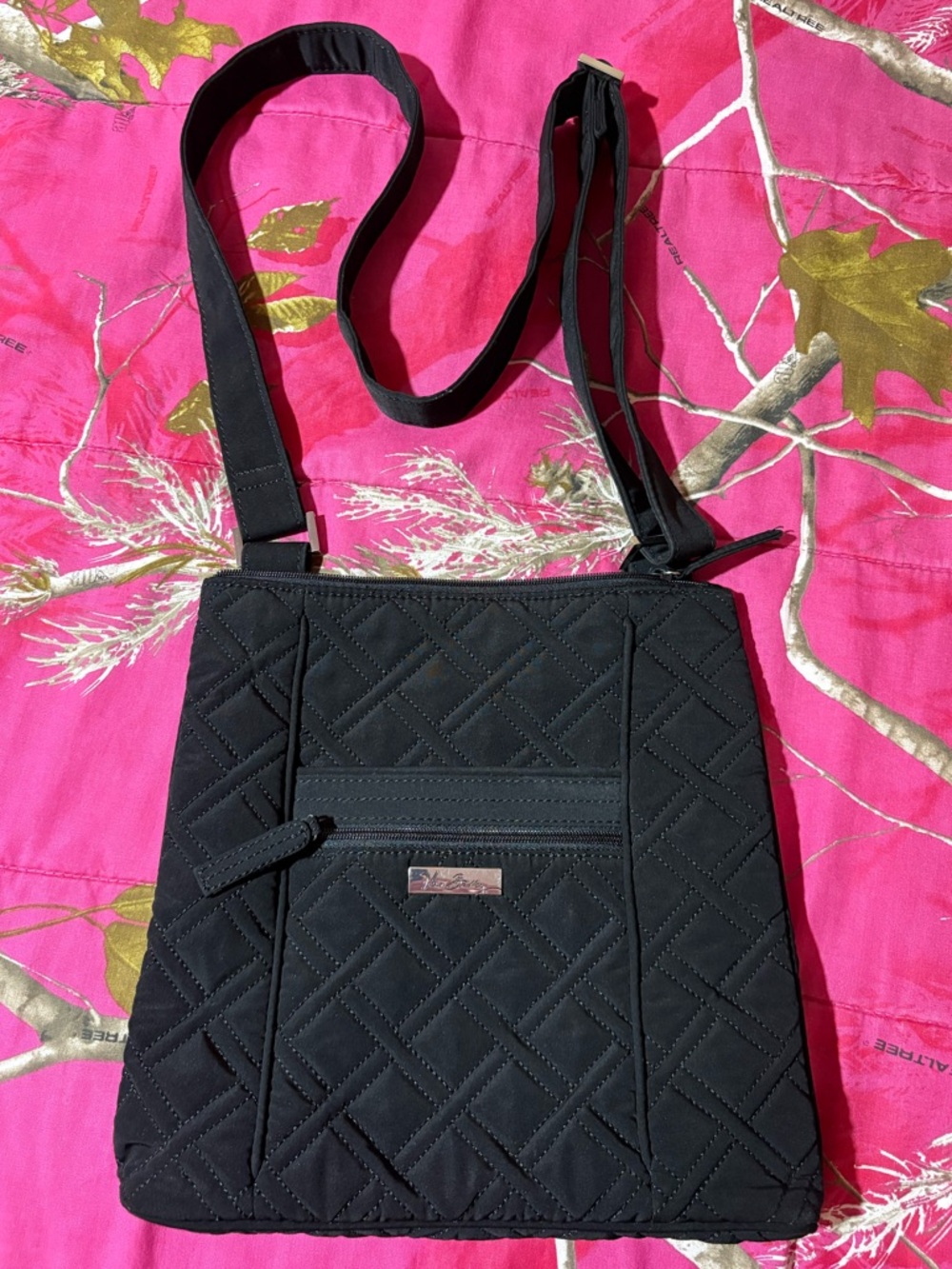 Vera Bradley Black Quilted Crossbody Bag - Women's Shoulder Purse